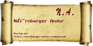 Nürnberger Andor névjegykártya