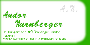 andor nurnberger business card